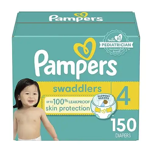 Pampers Baby Diapers - Swaddlers - Size 4, 150 Count, Ultra Absorbent Disposable Infant Diaper