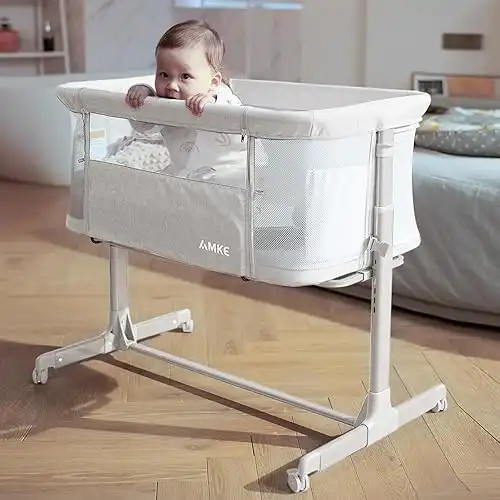 AMKE Baby Bassinets, Bedside Sleeper for Baby